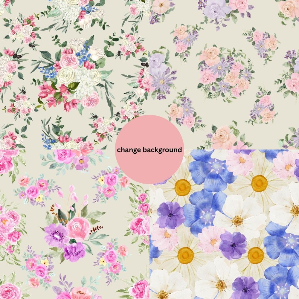 Floral Seamless Digital Pattern Paper Bundle