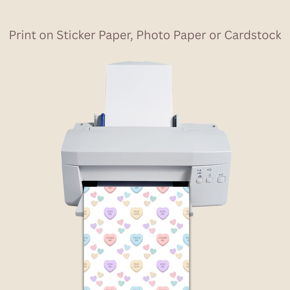 5 Valentines Heart Candy Seamless Repeating Pattern Paper Bundle Set