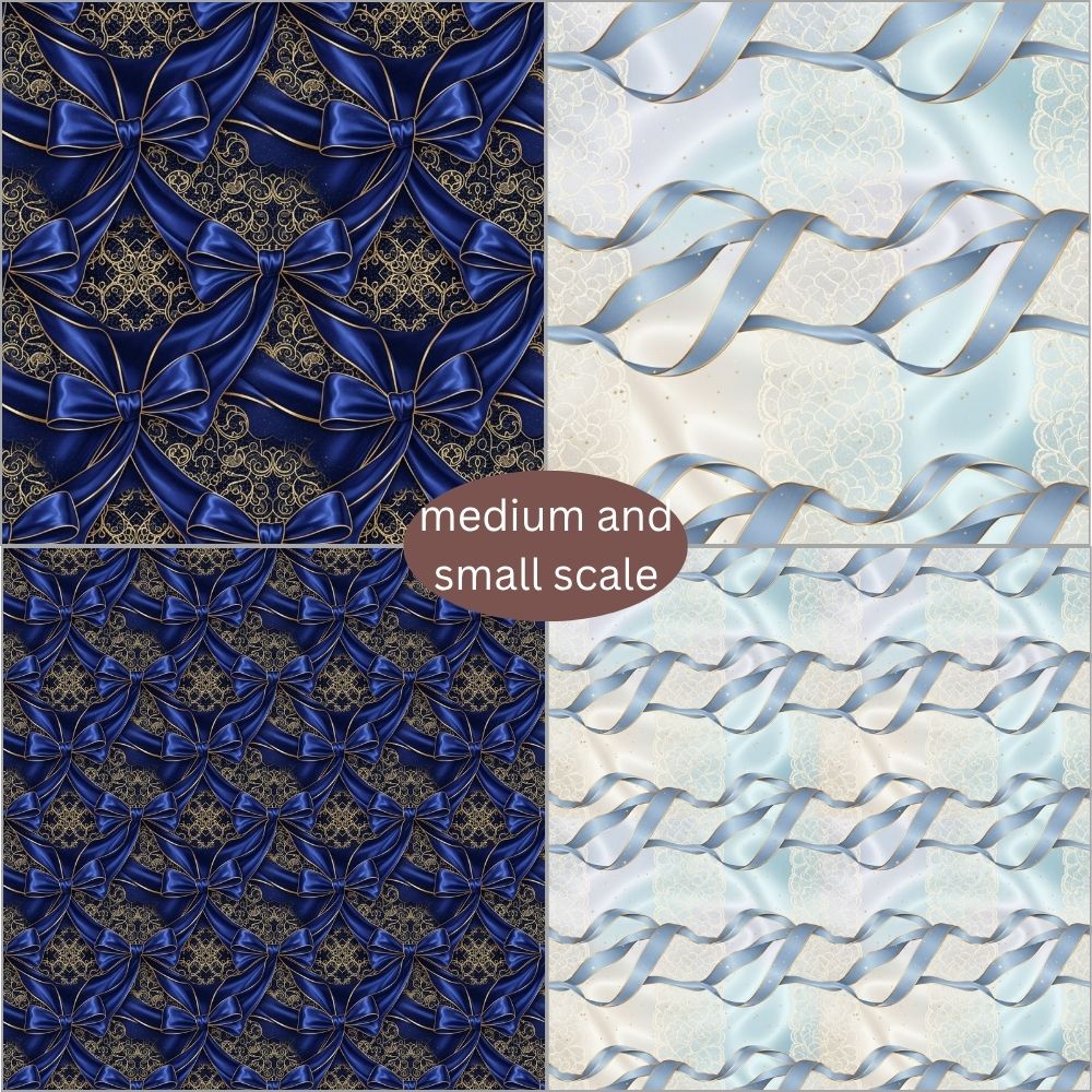 Elegant Bow 1 Digital Pattern Paper Bundle
