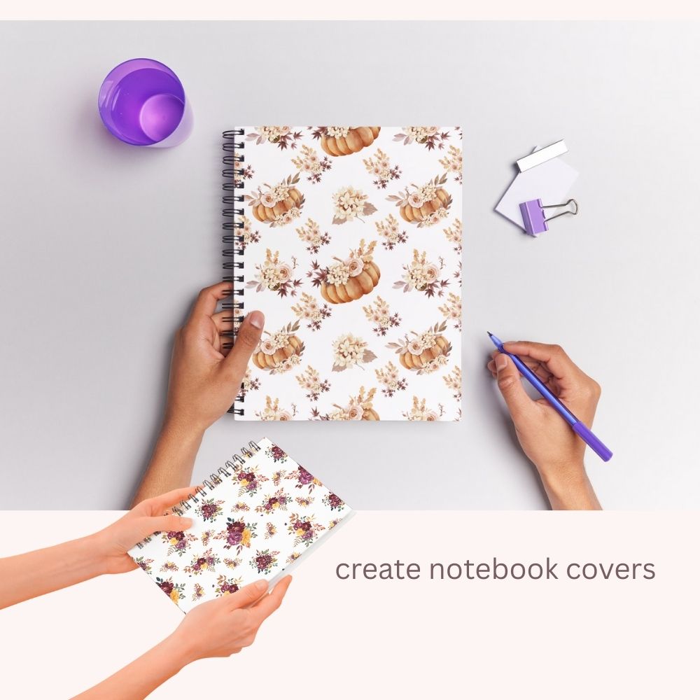 Autumn Fall Floral Seamless Digital Pattern Paper Set