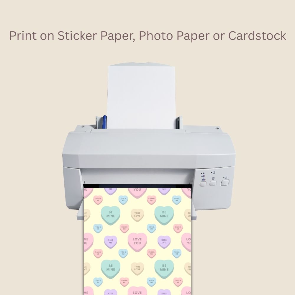 1 Valentines Heart Candy Seamless Repeating Pattern Paper Bundle Set