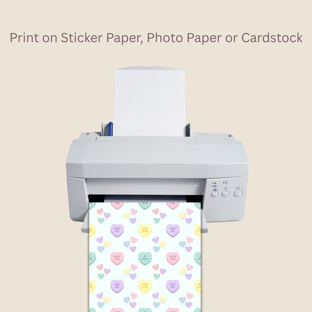 6 Valentines Heart Candy Seamless Repeating Pattern Paper Bundle Set