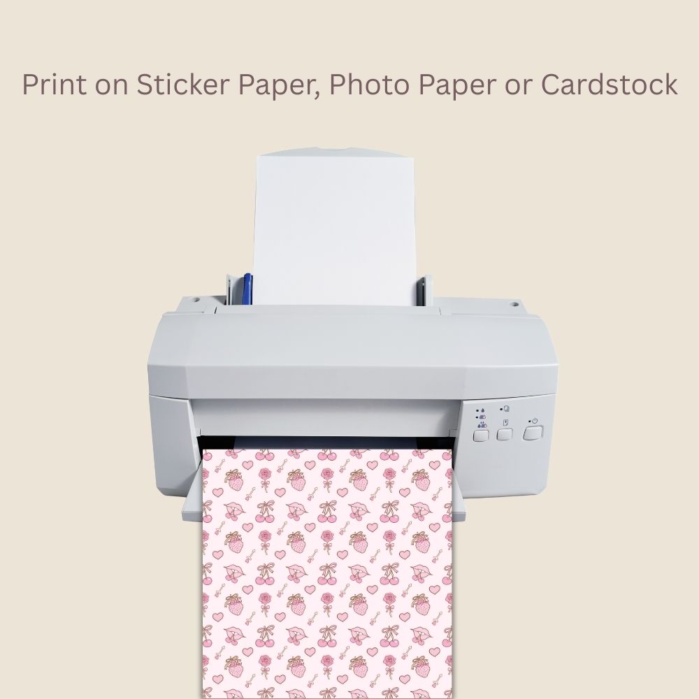 Roses & Cherry Seamless Repeating Pattern Paper Bundle Set