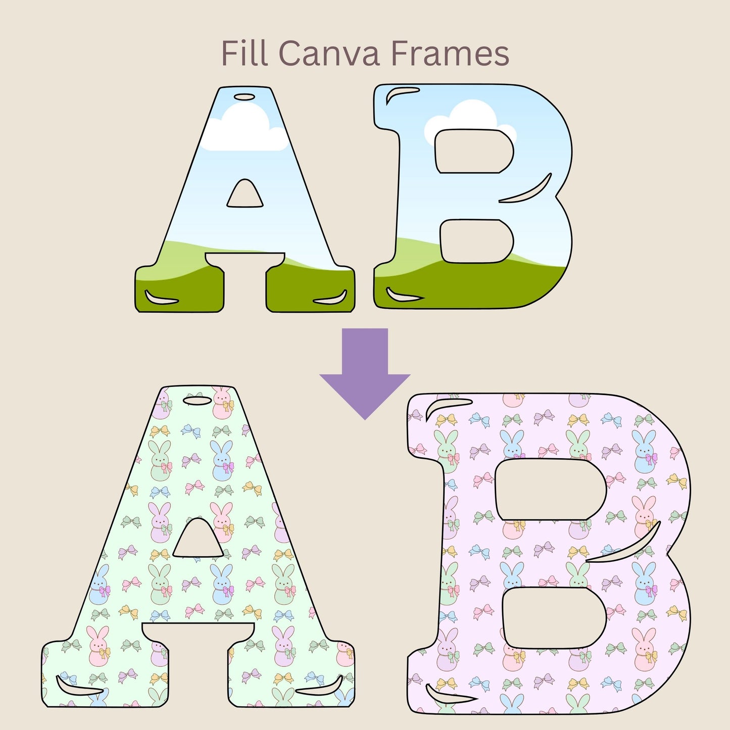 Easter Bunny Seamless Repeating Pattern Paper Bundle Set