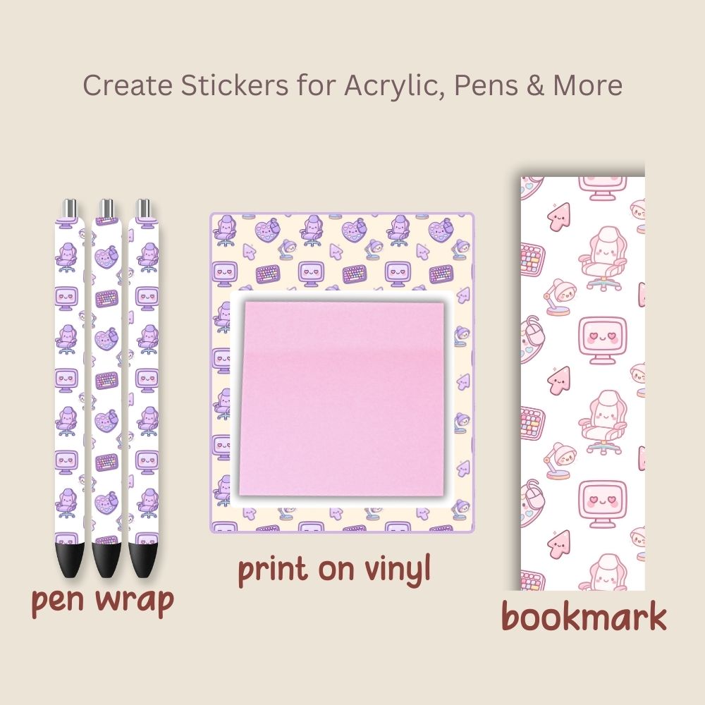 Kawaii Retro Computer Seamless Repeating Pattern Paper Bundle Set