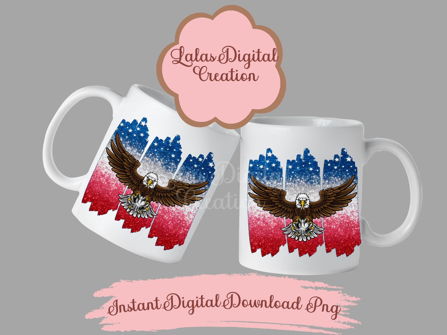USA American Flag Brush Clipart PNG Instant Digital Download