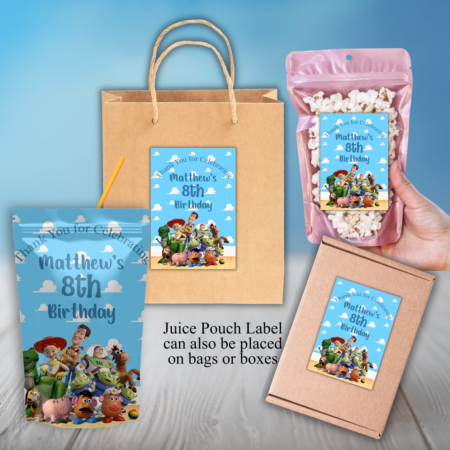 Toy Story Party Sticker Labels