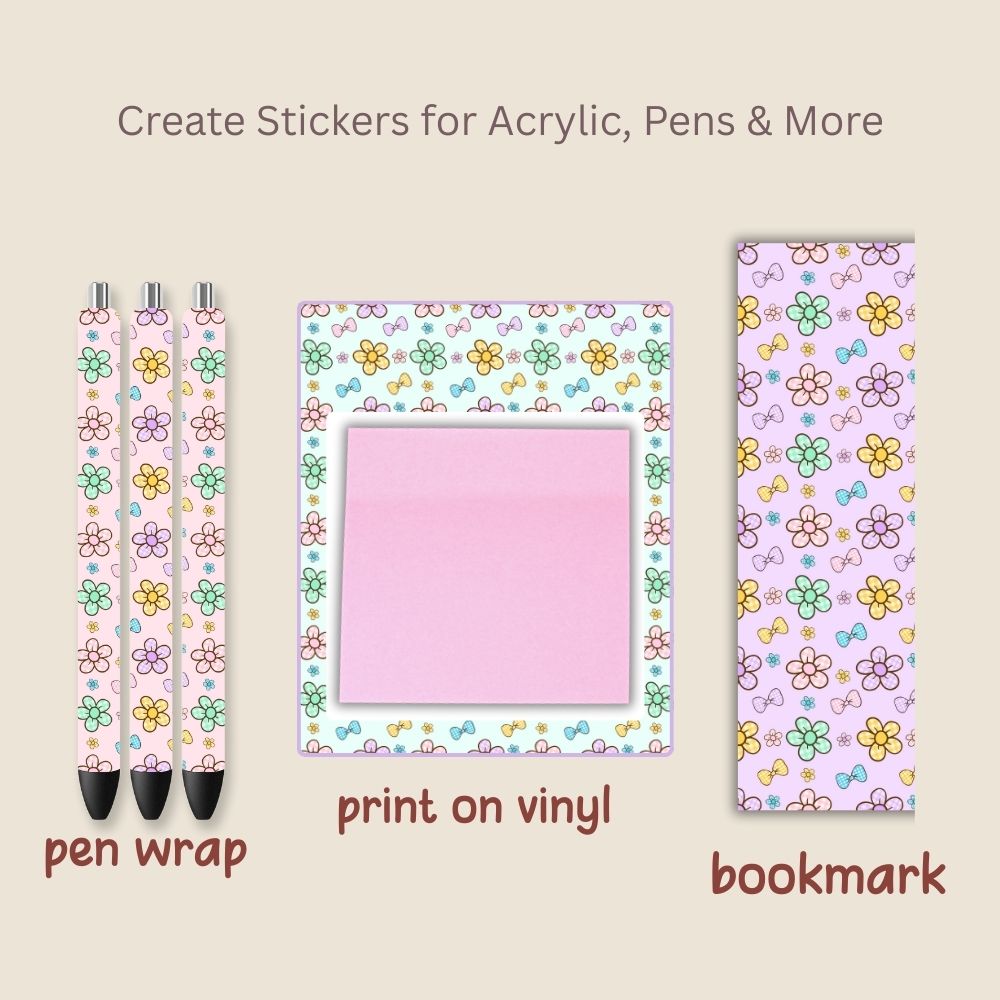 Plaid Daisy Flowers Seamless Repeating Pattern Paper Bundle Set