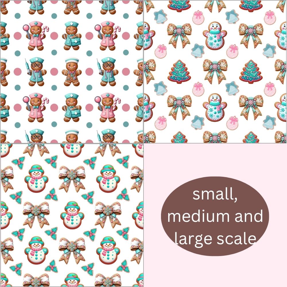 GingerBread Man Digital Pattern Paper Bundle