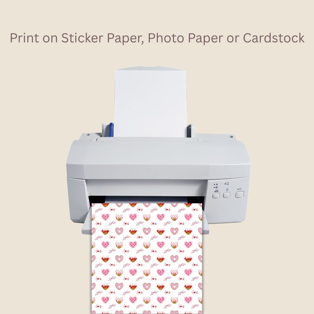 Valentines Heart Seamless Repeating Pattern Paper Bundle Set