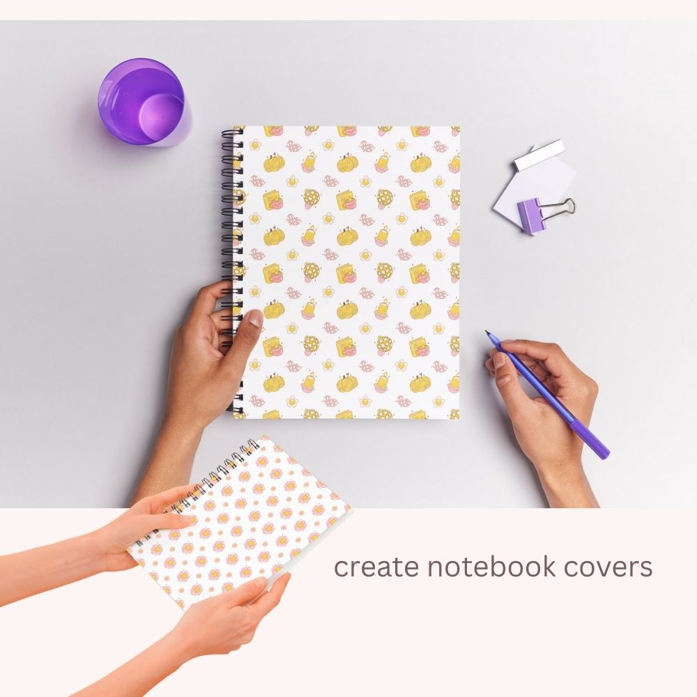 Groovy Retro Fall Ghost Seamless Digital Pattern Paper Set