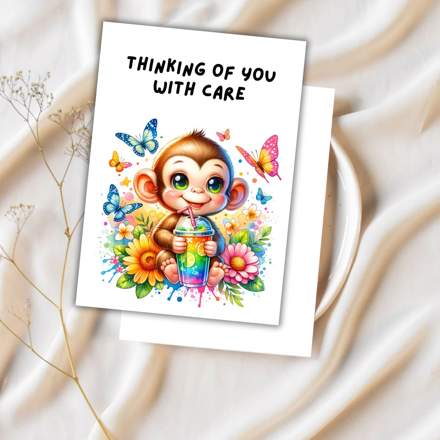 Animal Friends Printable Digital Greeting Cards Bundle Set