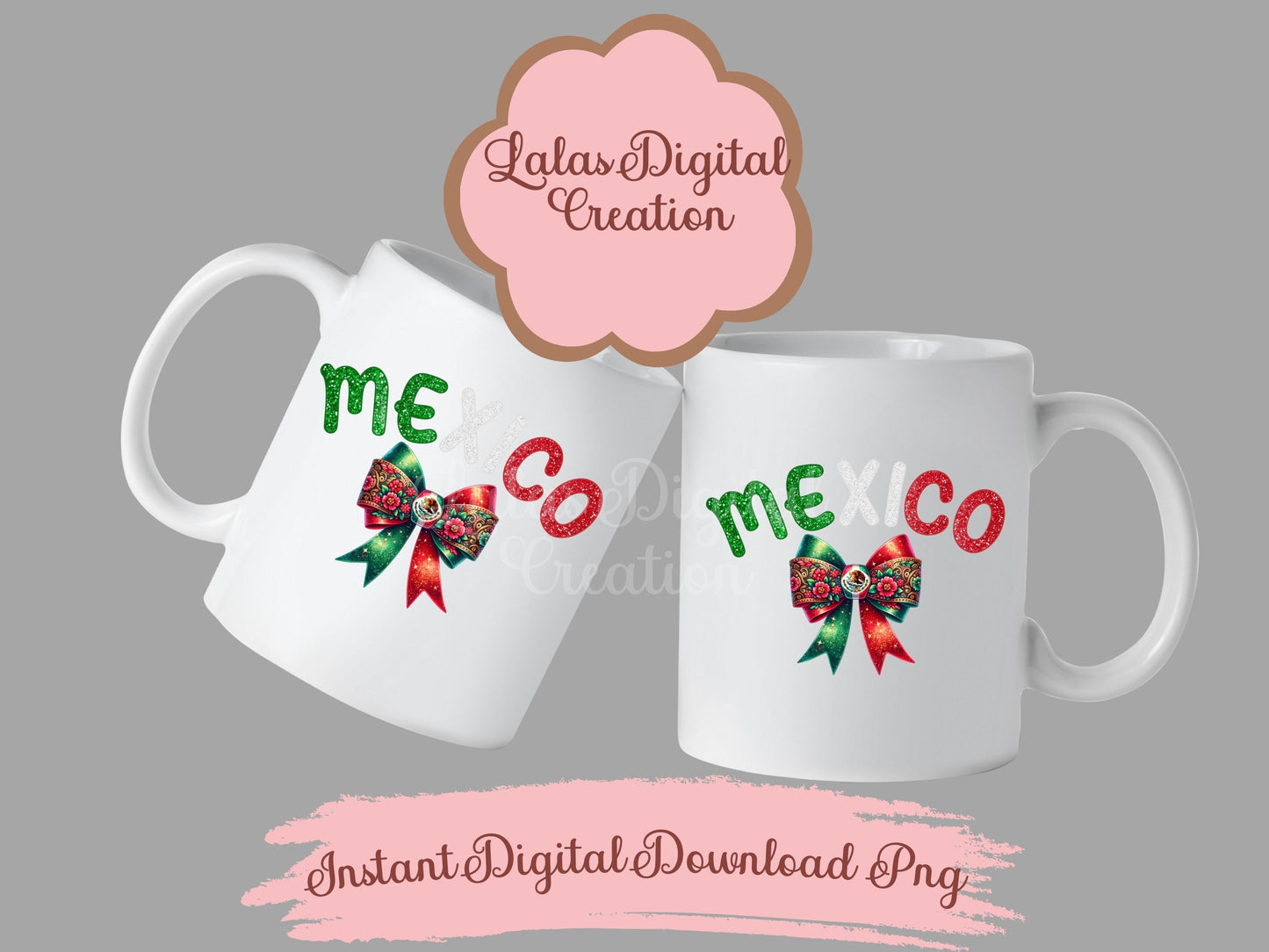 Mexico Coquette Bow Clipart PNG Instant Digital Download