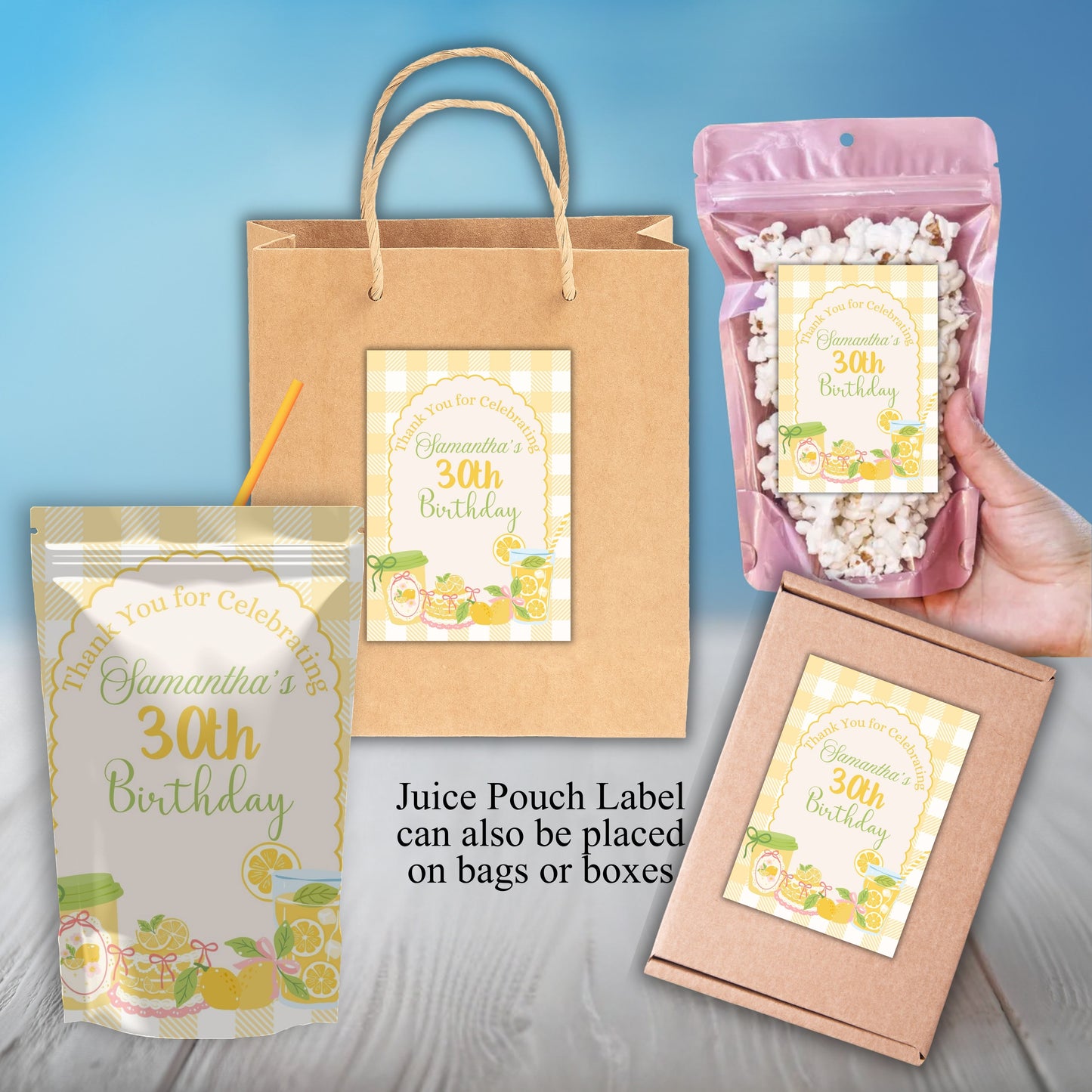 Lemonade Tea Party Sticker Labels