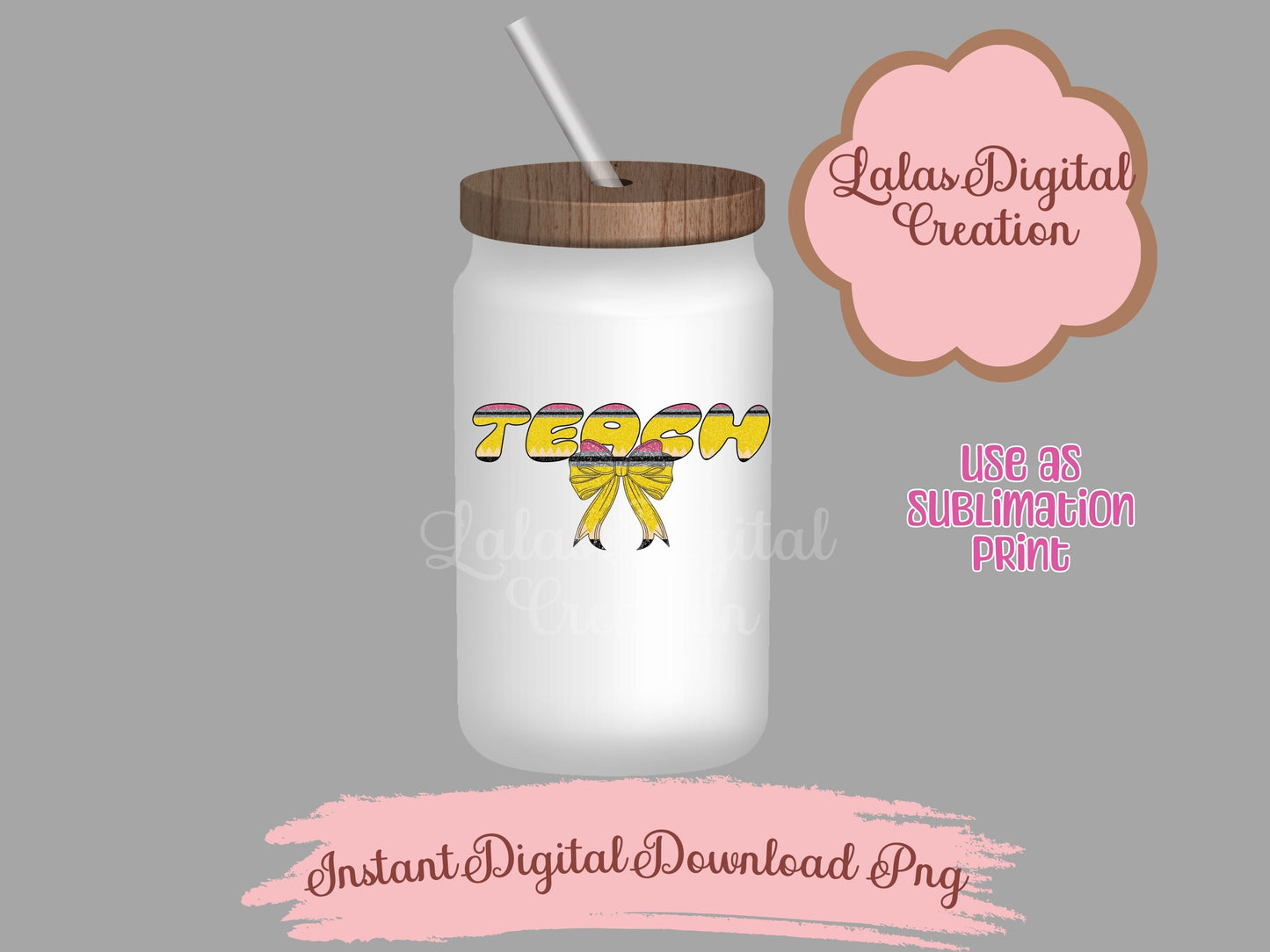 Teach Coquette Bow Clipart PNG Instant Digital Download