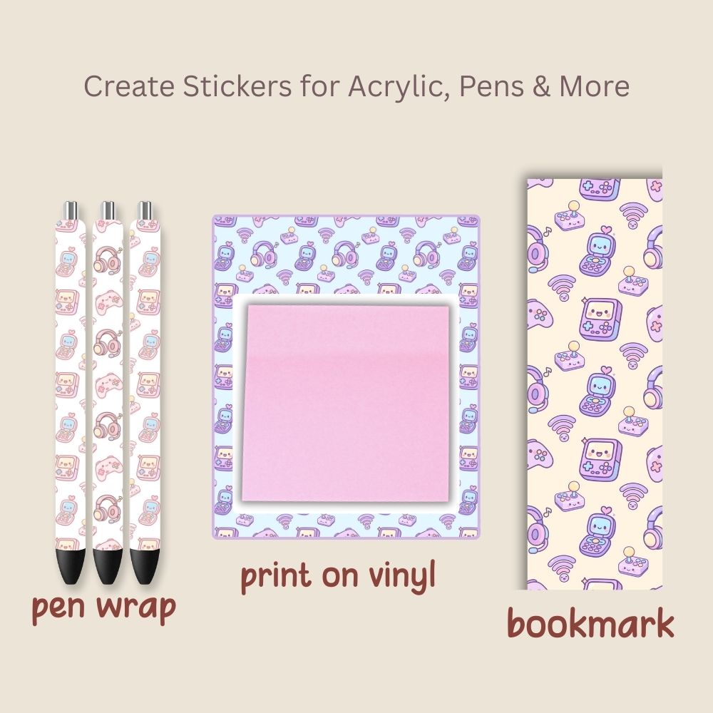 Kawaii Retro Electronics Seamless Repeating Pattern Paper Bundle Set