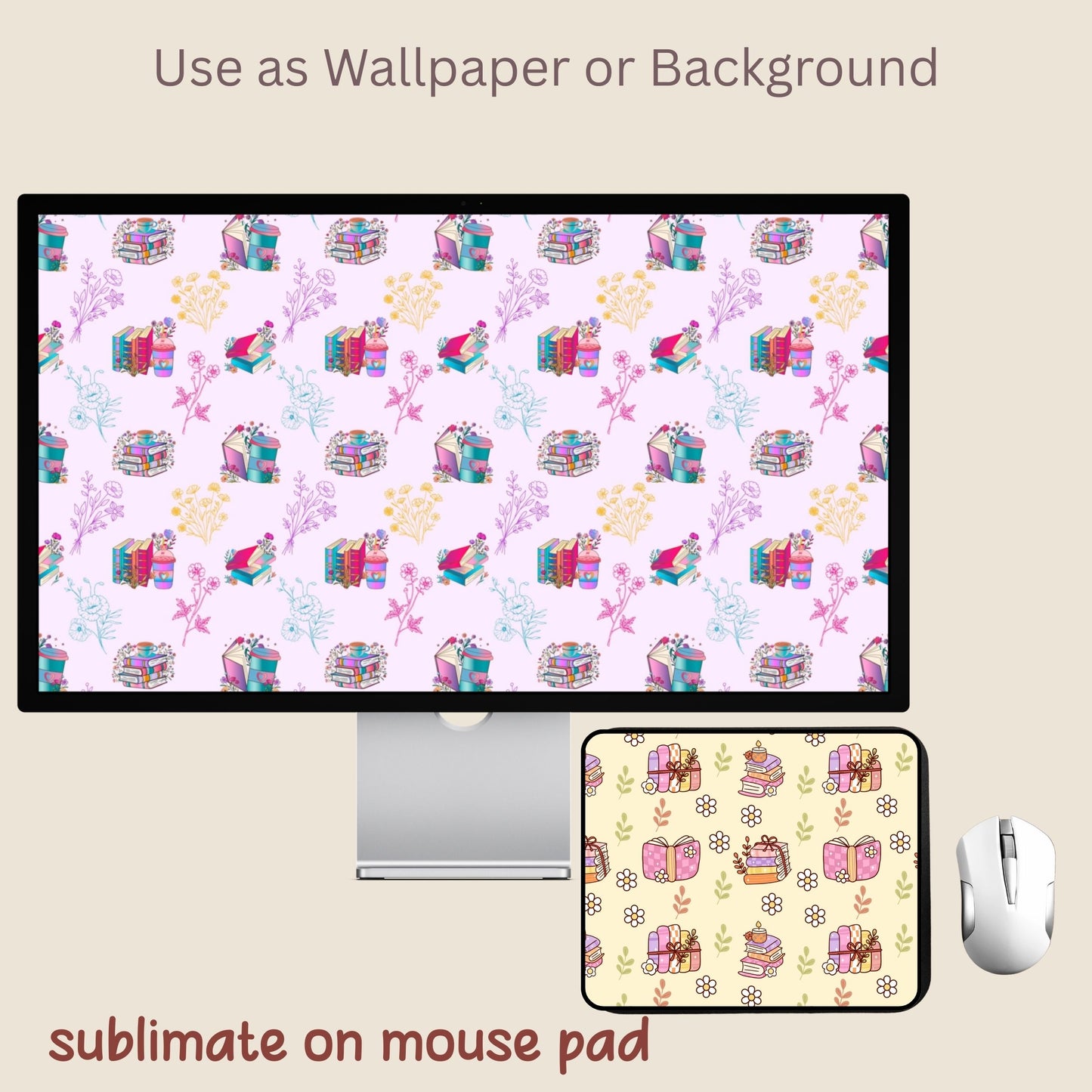 Bookish Book Lover Seamless Repeating Pattern Paper Bundle