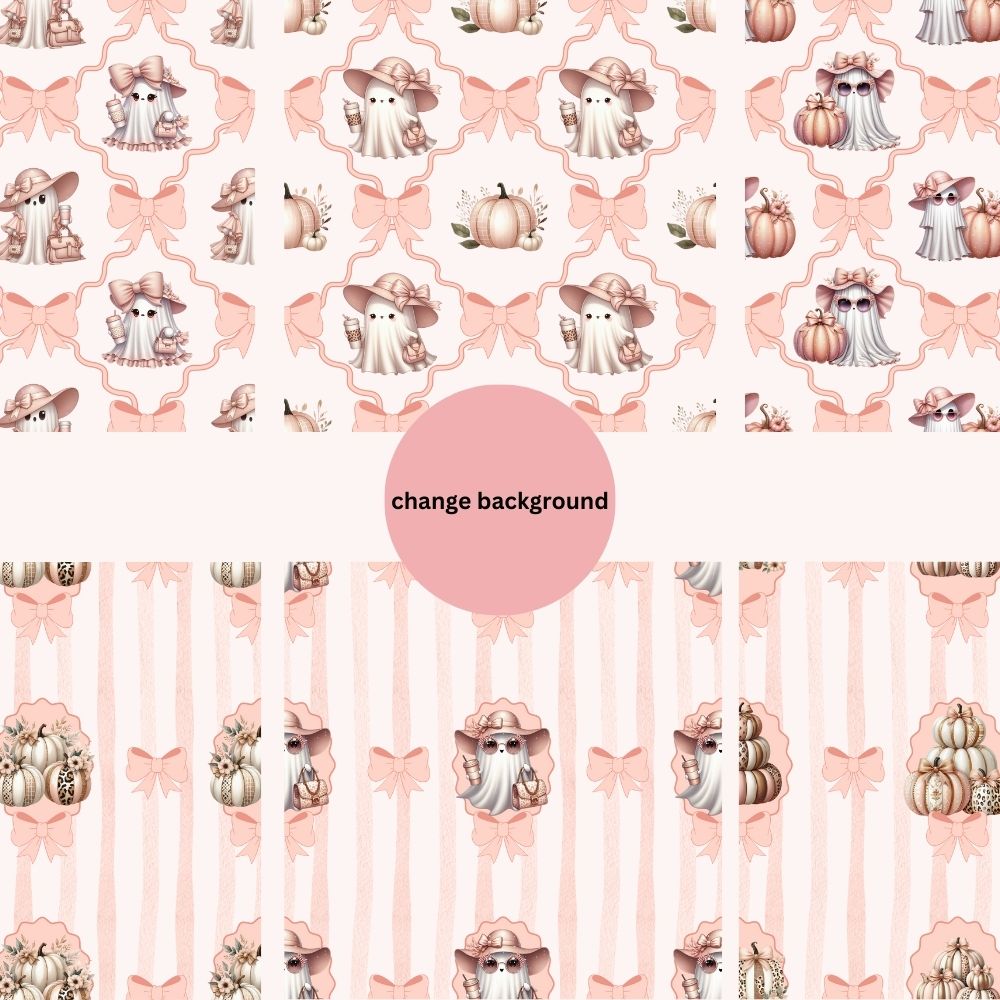 Elegant Ghost Seamless Digital Pattern Paper Bundle