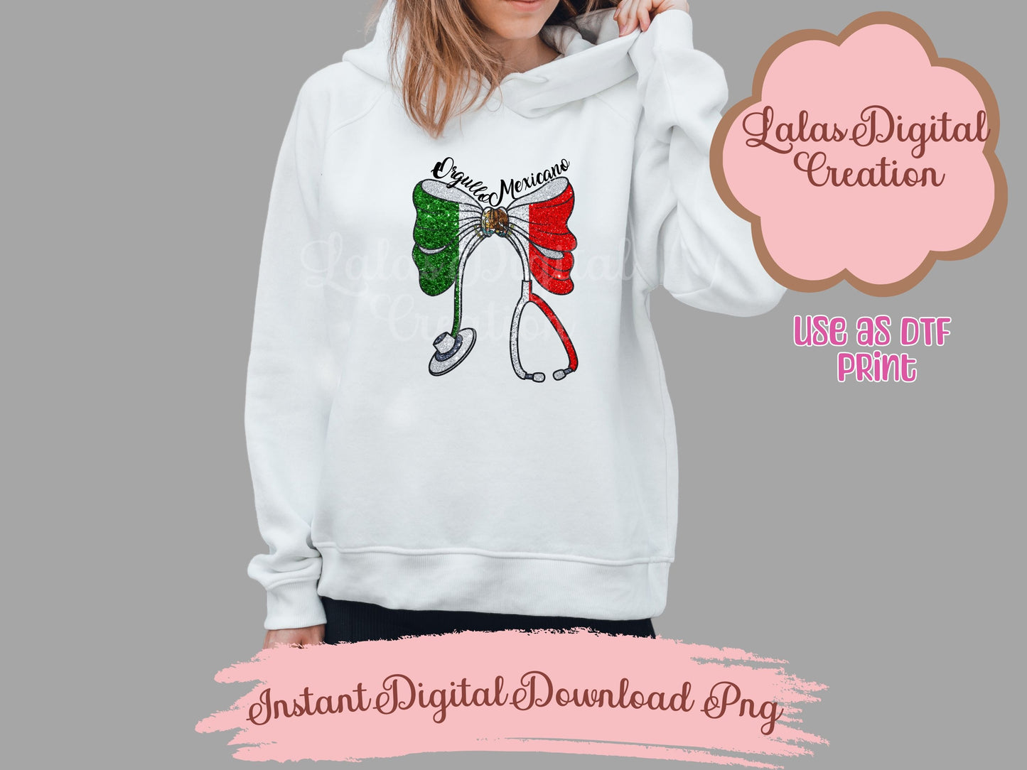 Nurse Stethoscope Orgullo Mexicano Clipart PNG Instant Digital Download