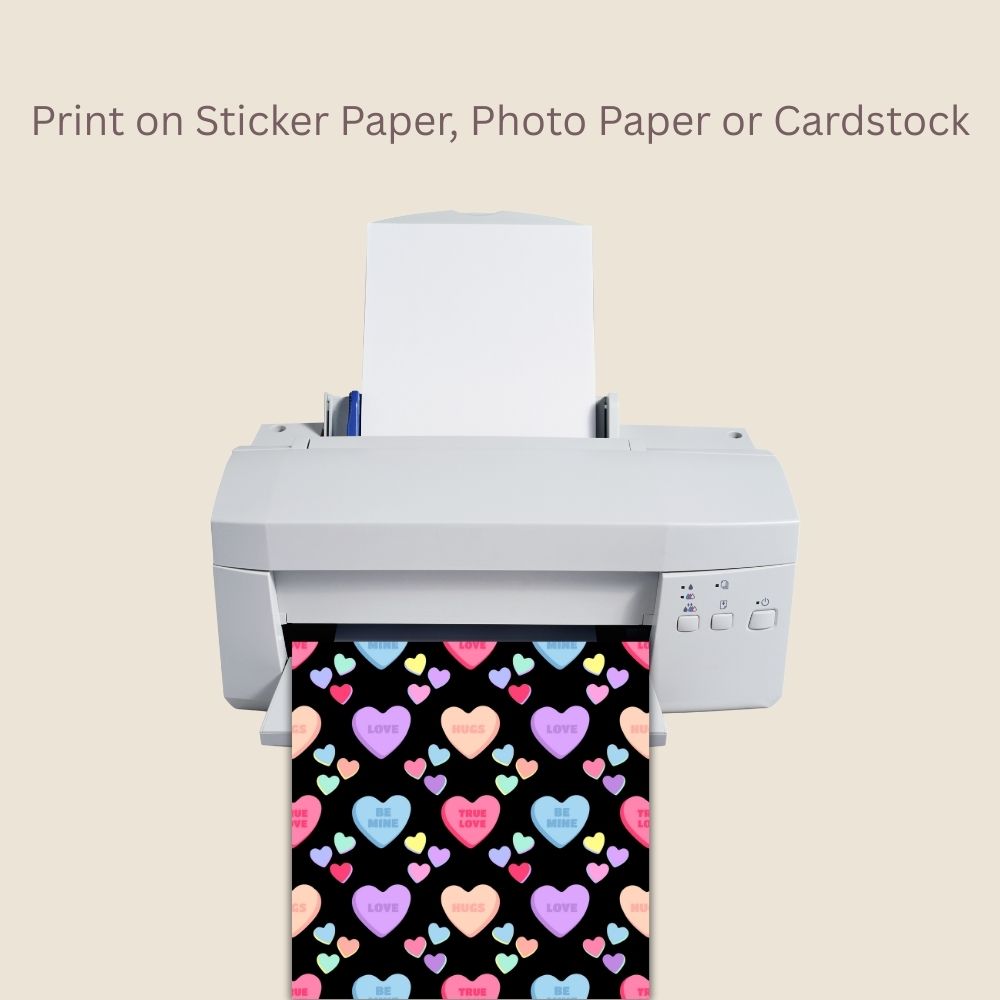 4 Valentines Heart Candy Seamless Repeating Pattern Paper Bundle Set