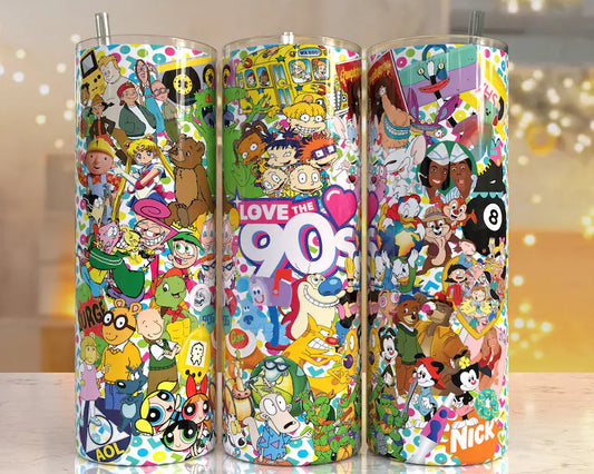 Love the 90s Cartoon Stainless Steel Tumbler Cup