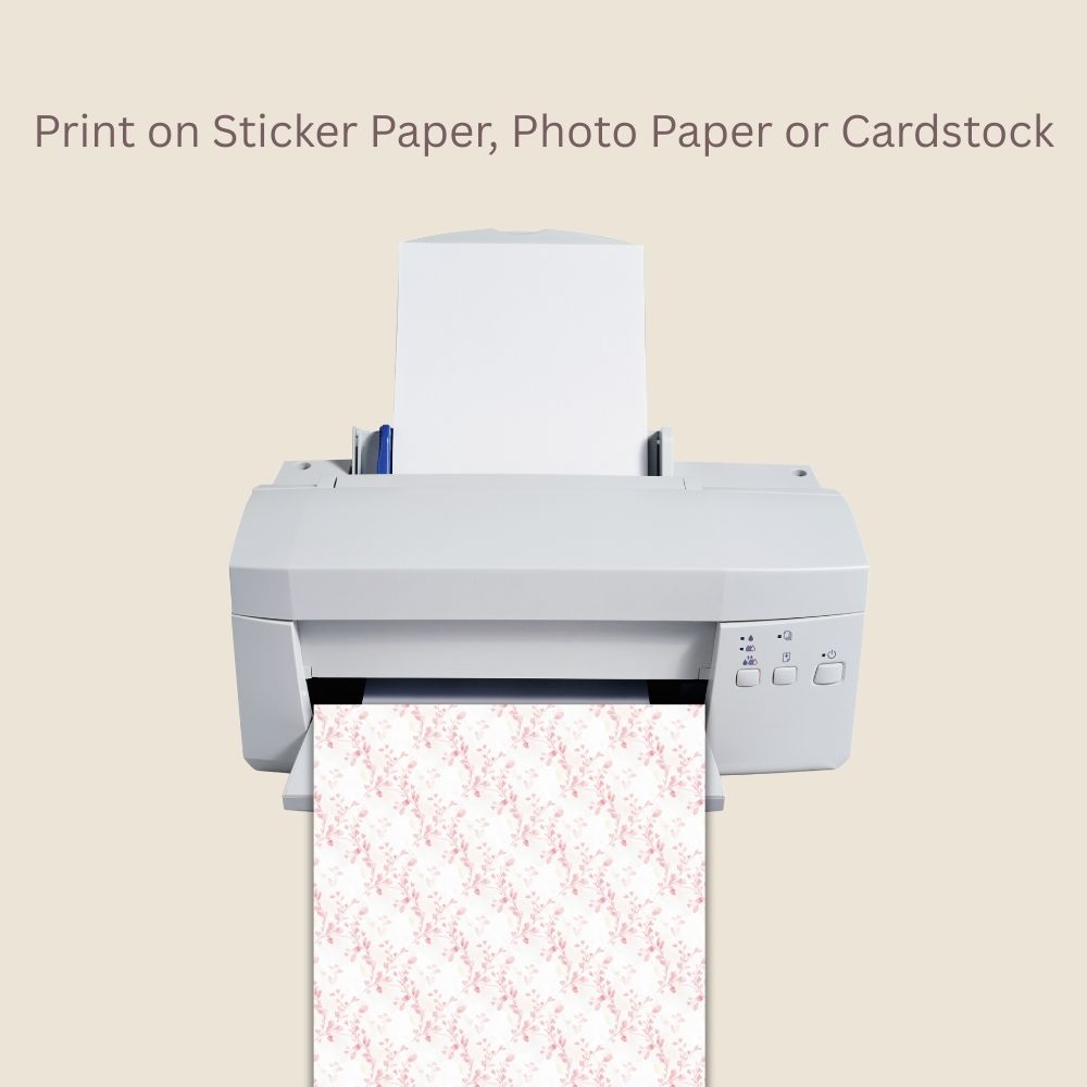 Hearts and Floral Seamless Repeating Pattern Paper Bundle Set