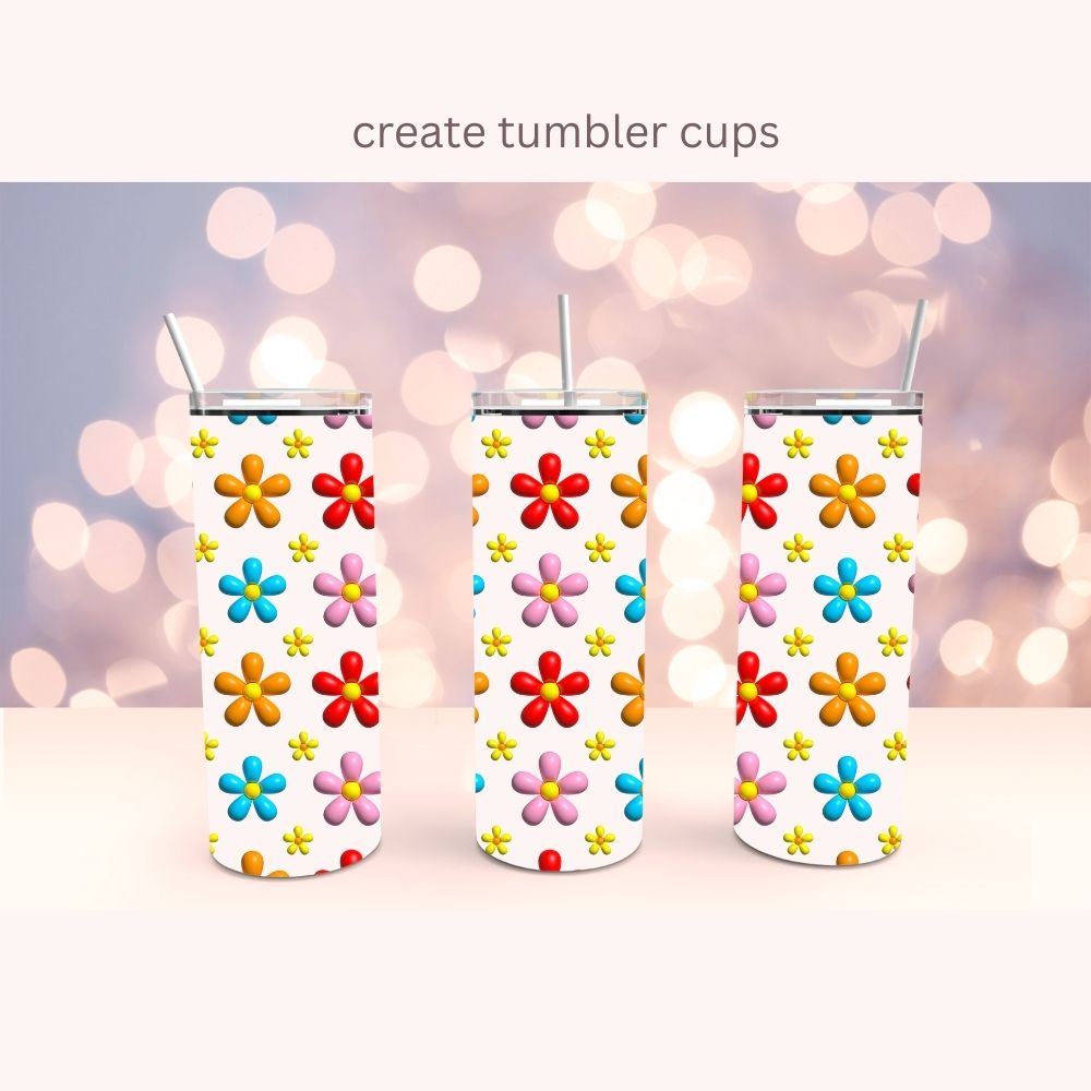 3d Flower Power Seamless Digital Pattern Paper Bundle