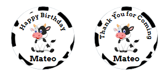 Baby Cow Kids Custom Personalized Party Favor Sticker Labels