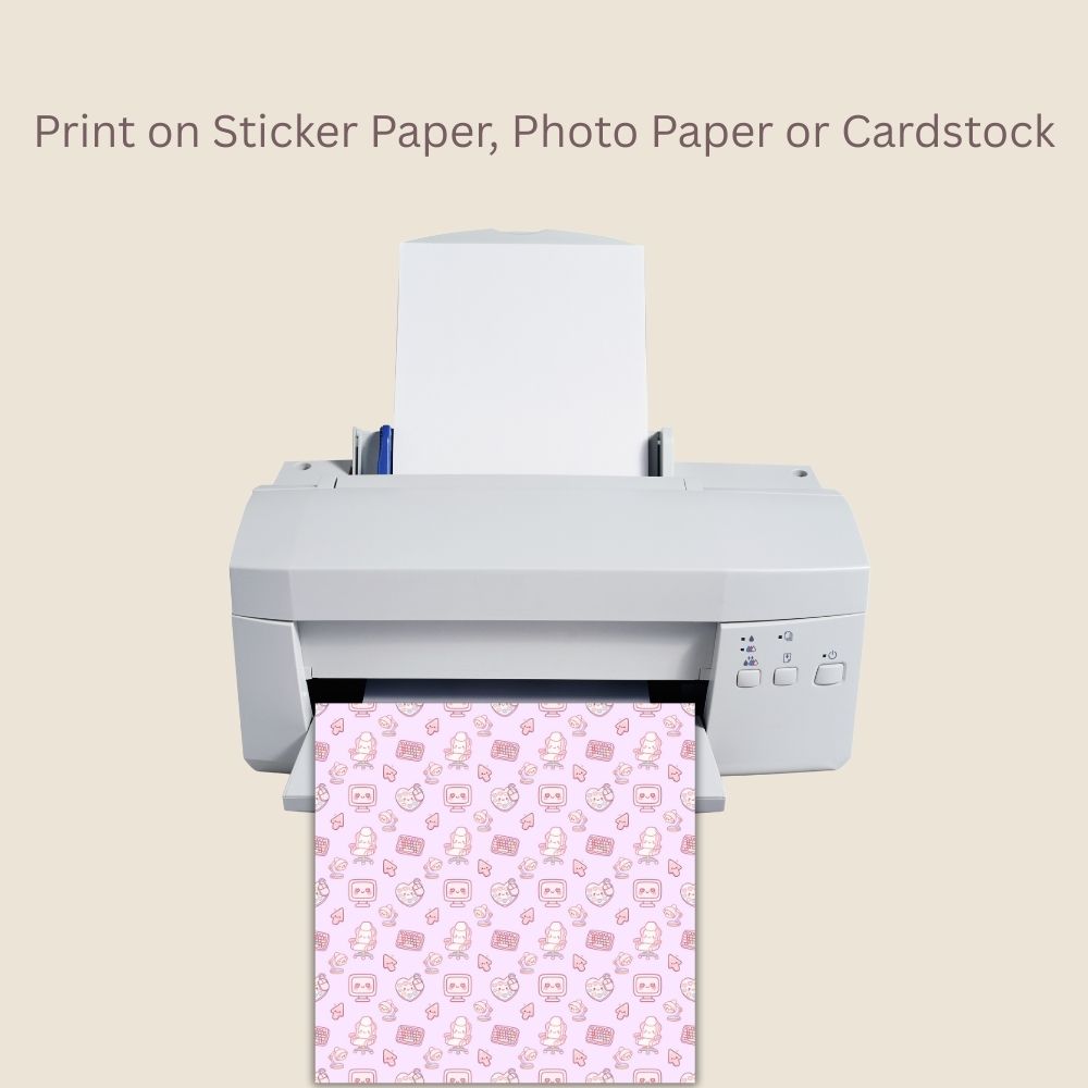 Kawaii Retro Computer Seamless Repeating Pattern Paper Bundle Set