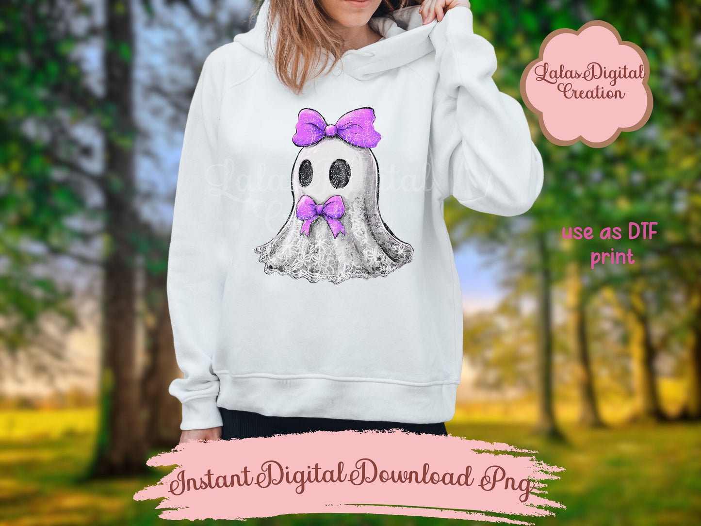 Coquette bow Ghost Clipart Instant Digital PNG Download