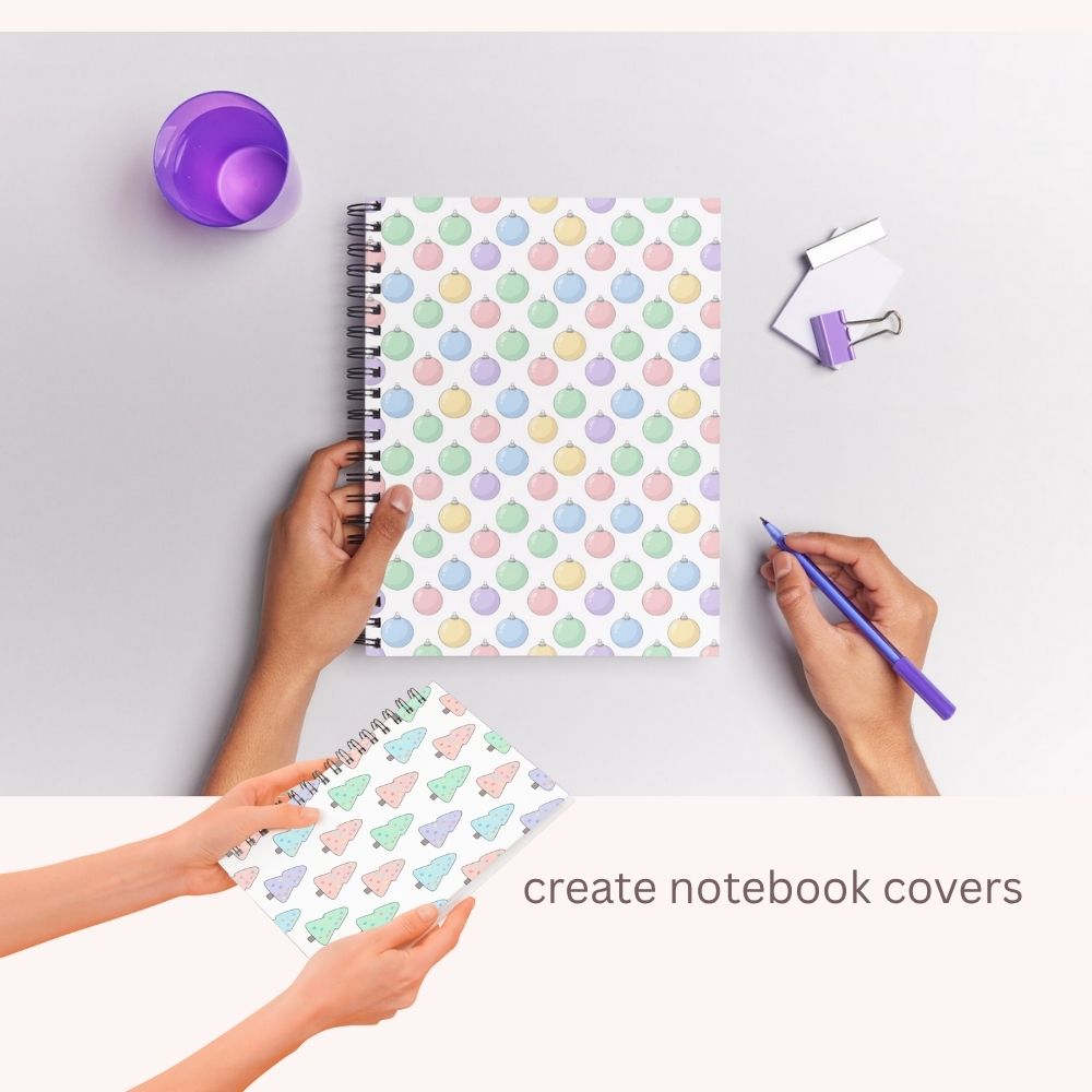 Pastel Christmas Seamless Digital Pattern Paper Bundle