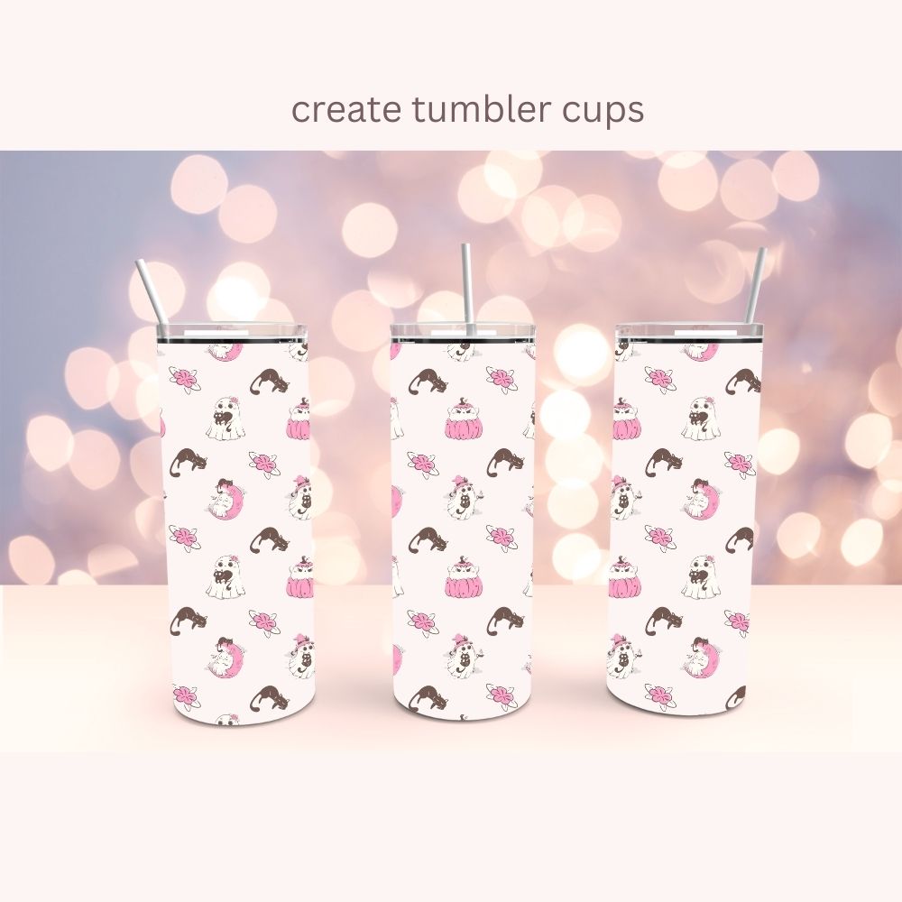 Cat Ghost Seamless Digital Pattern Paper Set