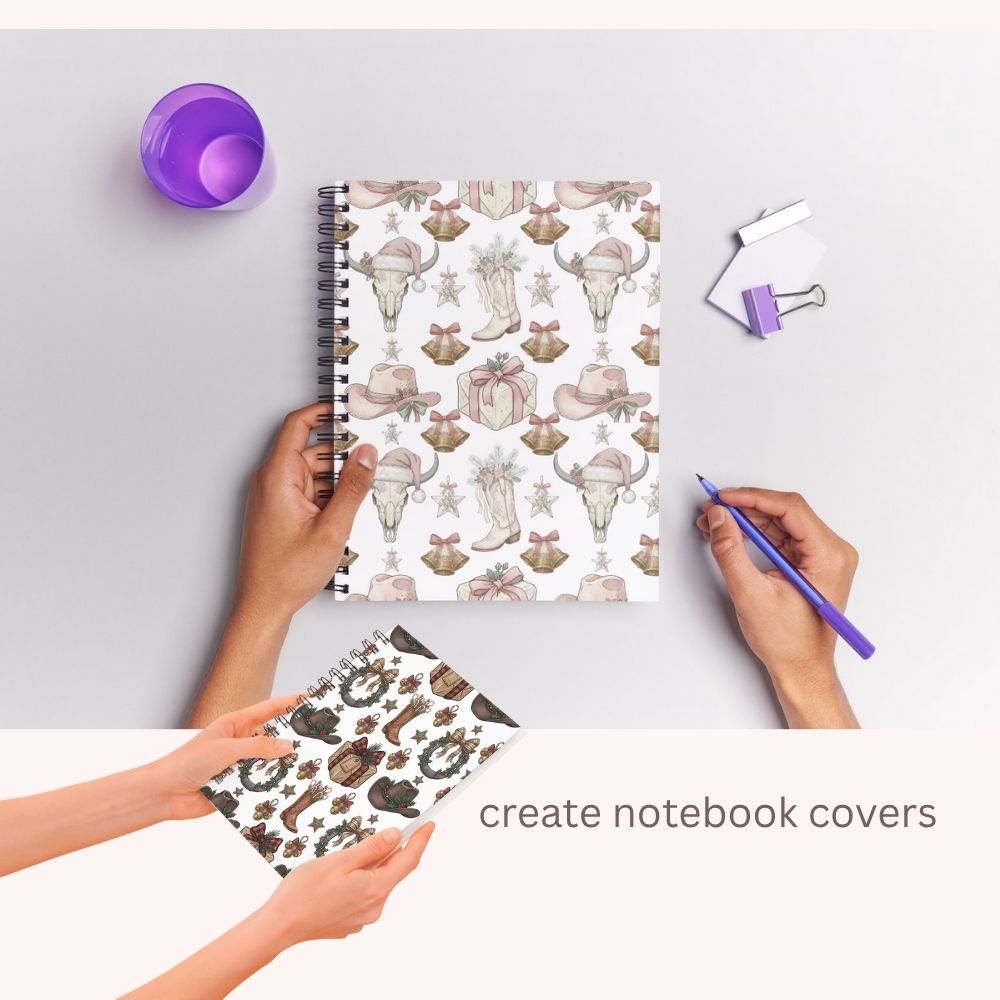 Western Christmas Seamless Digital Pattern Paper Bundle