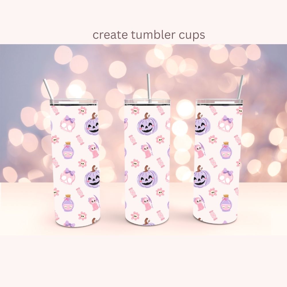 Pastel Halloween Seamless Digital Pattern Paper Bundle