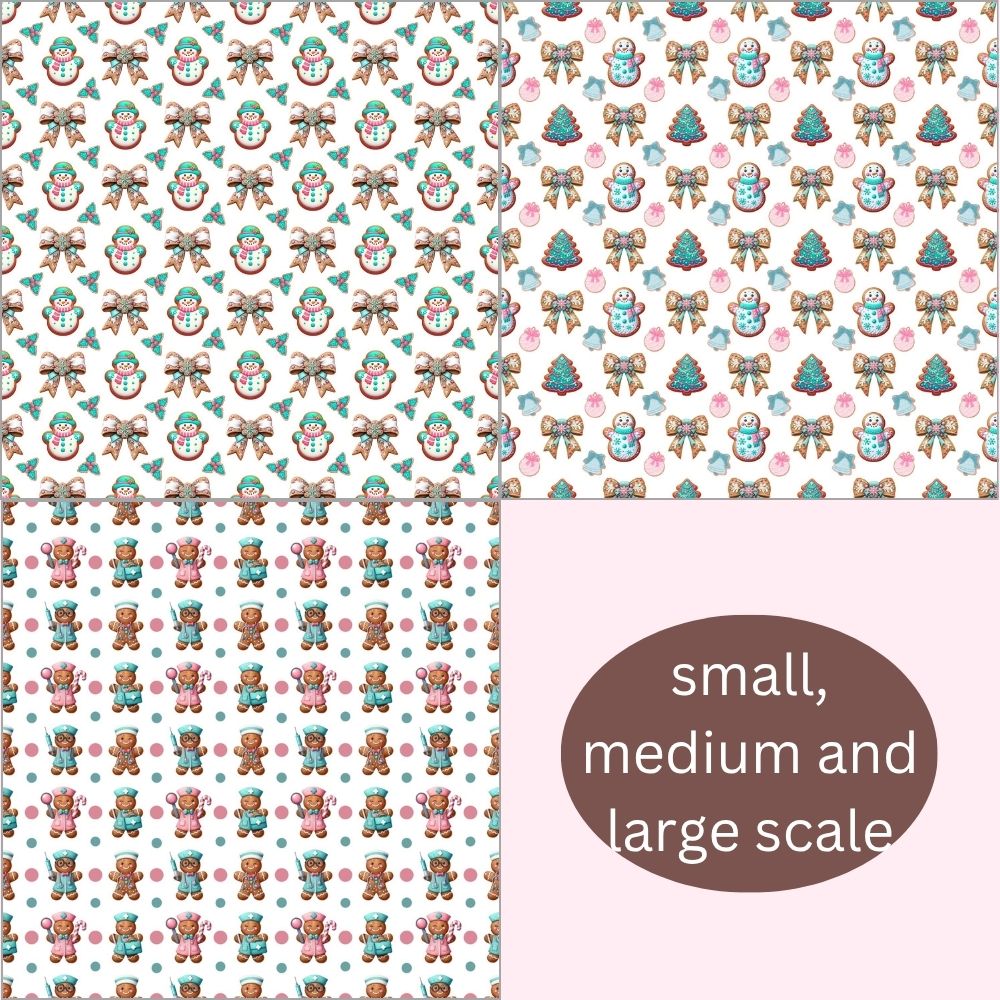 GingerBread Man Digital Pattern Paper Bundle