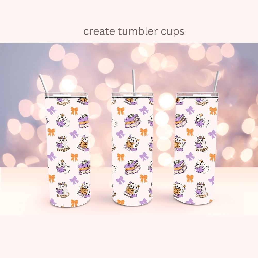 Ghost Book Reader Seamless Digital Pattern Paper Bundle