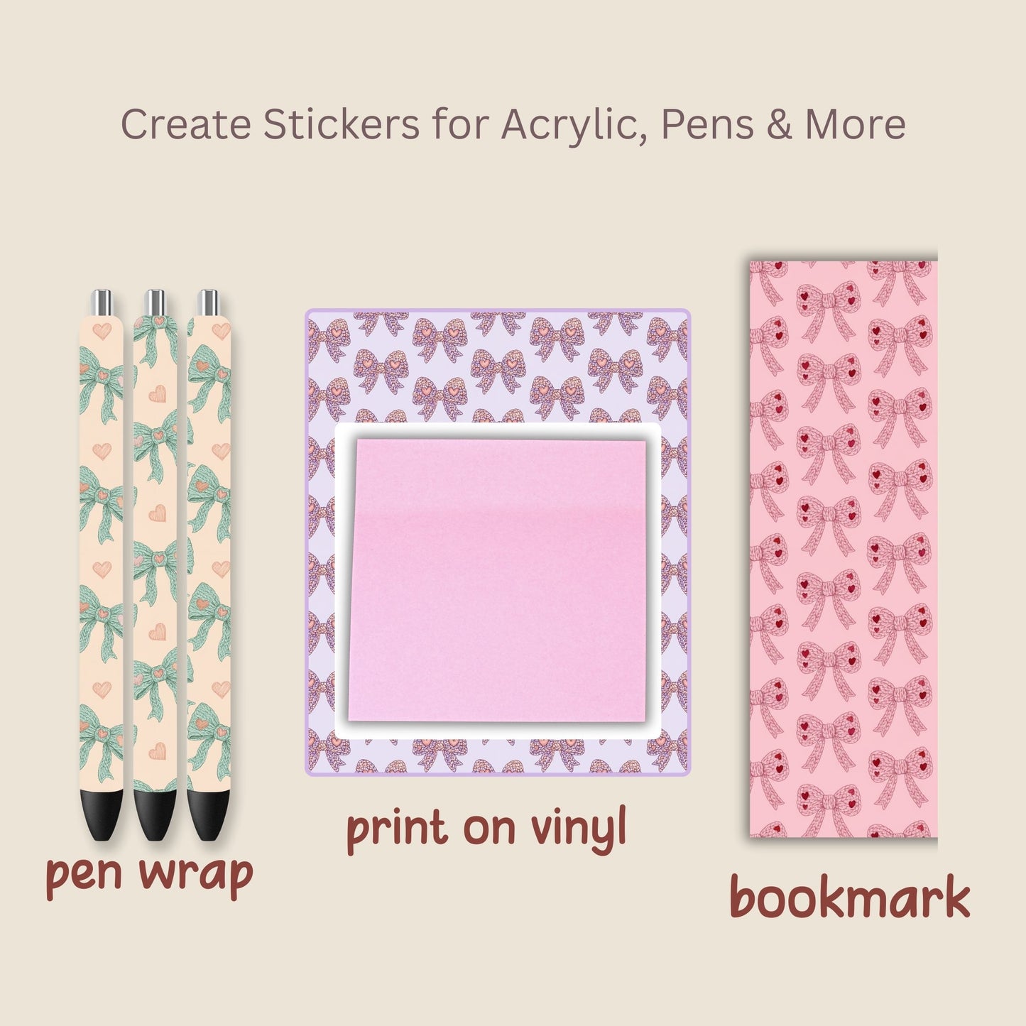 Faux Crochet Bows Seamless Repeating Pattern Paper Bundle