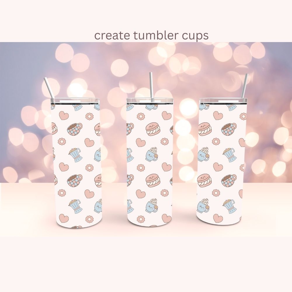 Groovy Retro Coffee Shop Seamless Digital Pattern Paper Set