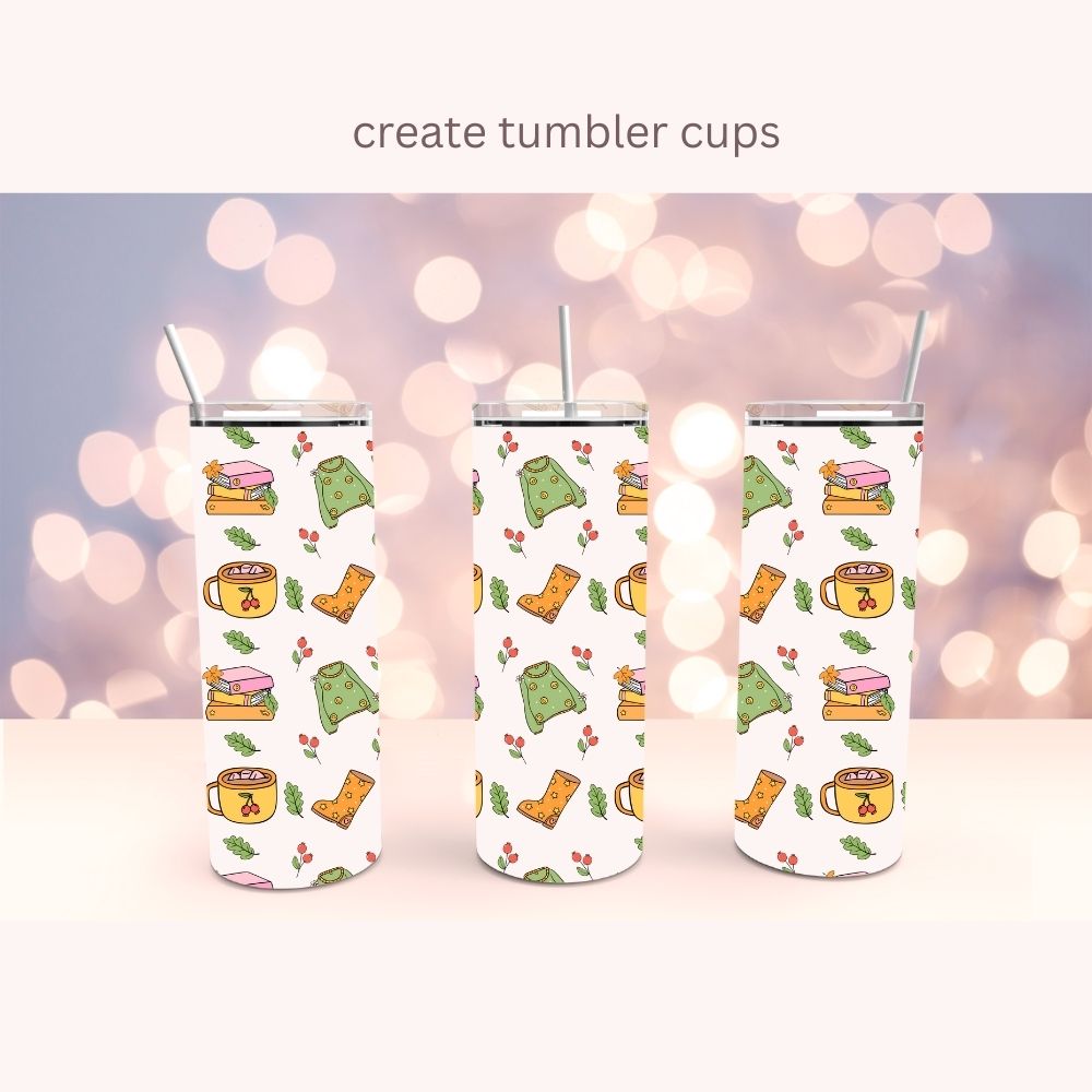 Groovy Retro Fall Seamless Digital Pattern Paper Bundle