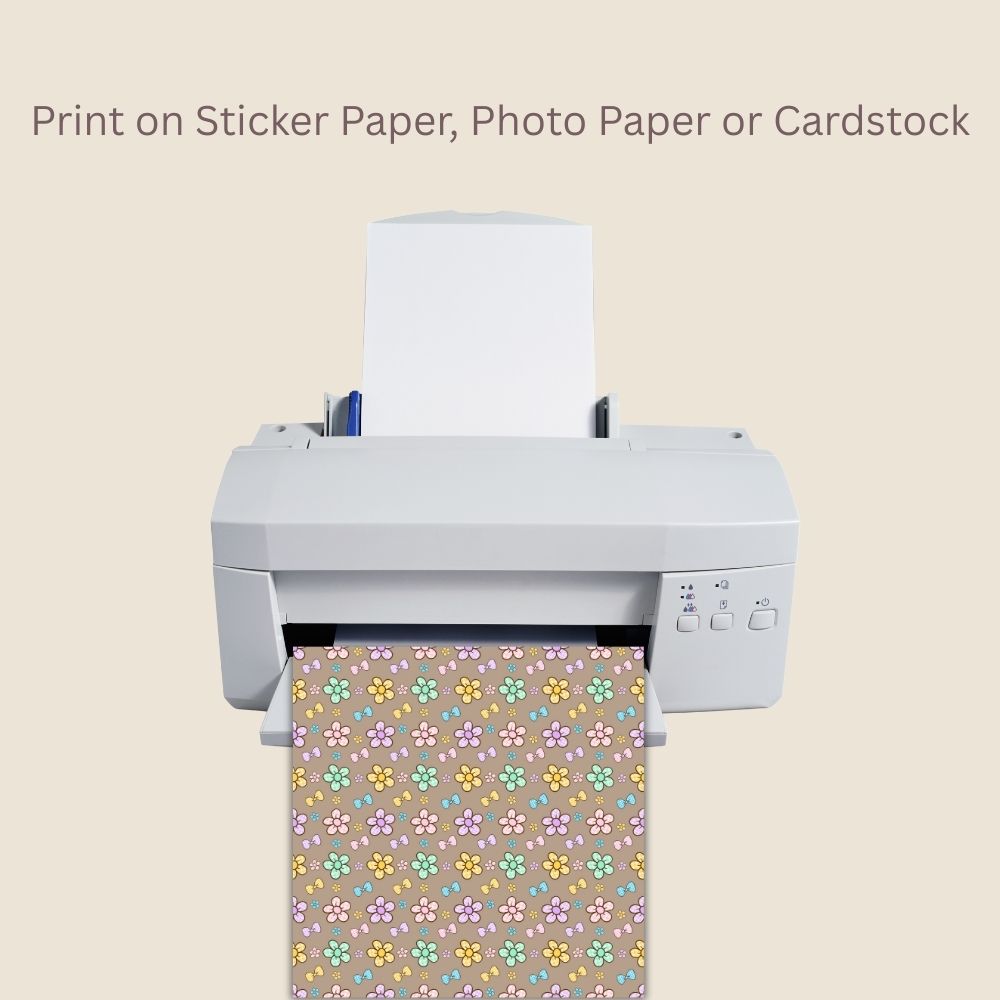 Plaid Daisy Flowers Seamless Repeating Pattern Paper Bundle Set