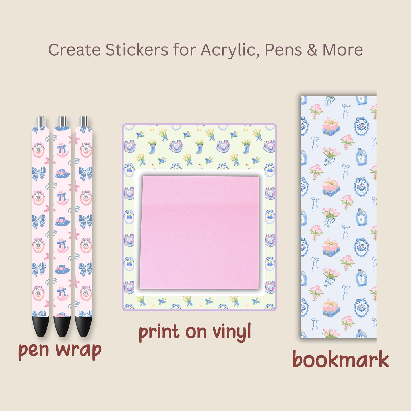 Spring Beach & Garden Seamless Repeating Pattern Paper Bundle Set