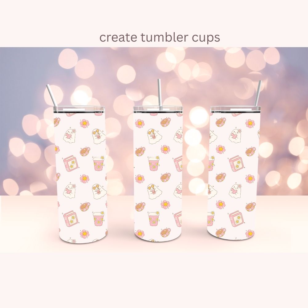 Groovy Retro Fall Ghost Seamless Digital Pattern Paper Set