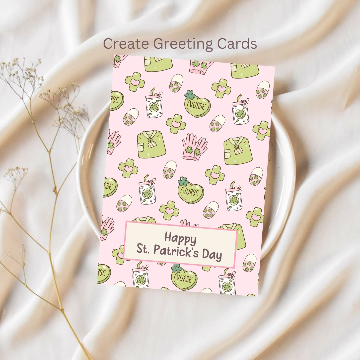 Nurse St. Patrick's Irish Seamless Repeating Pattern Paper Bundle Set