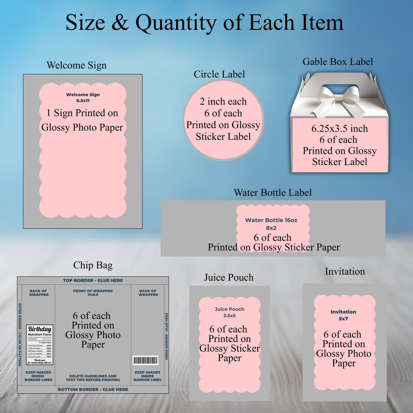 Blue Bear Baby Shower Party Sticker Labels