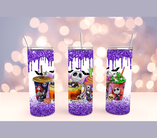 Halloween Christmas Coffee Drip Style 20oz Stainless Steel Tumbler Wrap