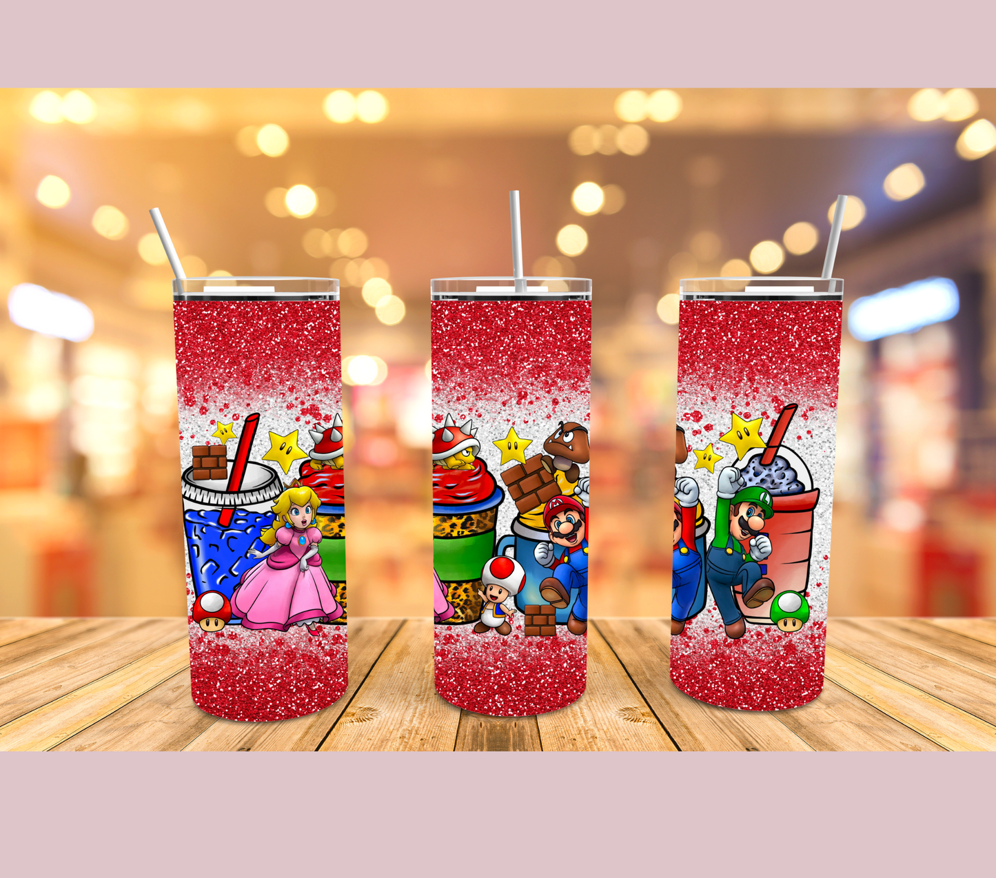 Gamer Sparkle Glitter Stainless Steel Tumbler Cup