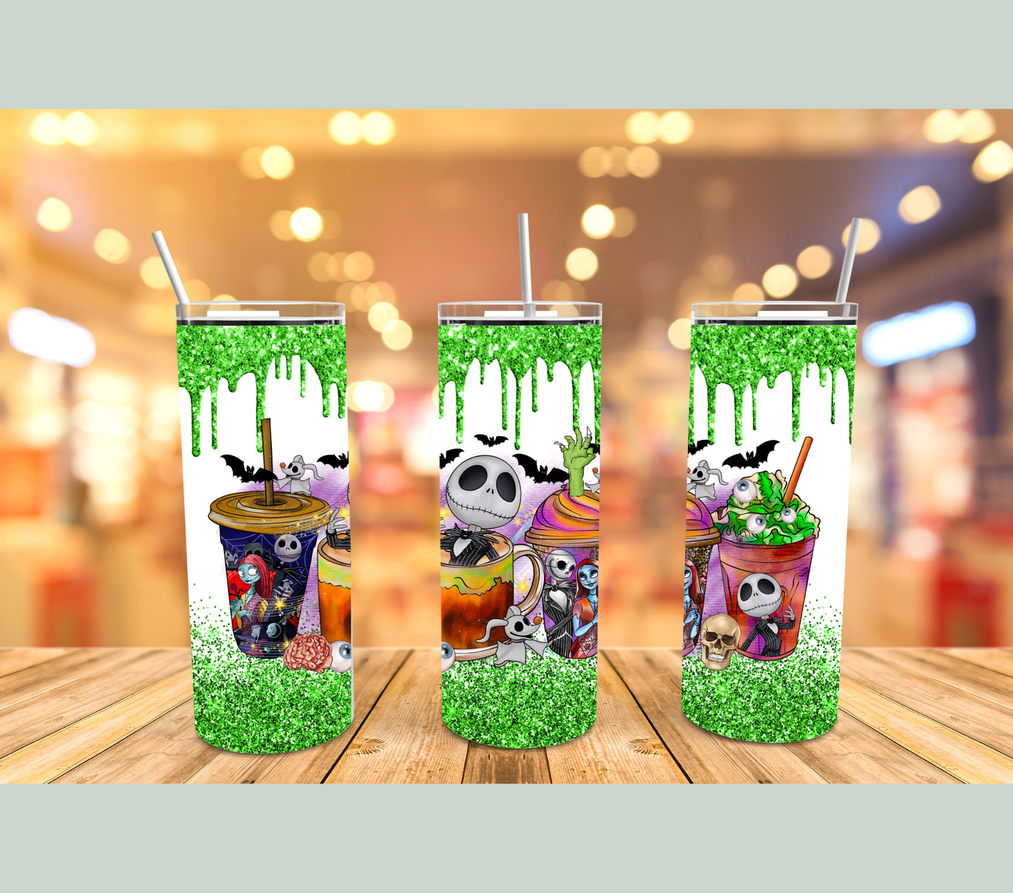 Halloween Christmas Coffee Drip Style 20oz Stainless Steel Tumbler Wrap