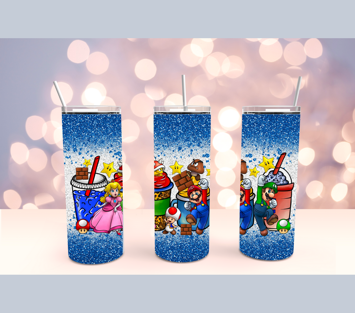 Gamer Sparkle Glitter Stainless Steel Tumbler Cup