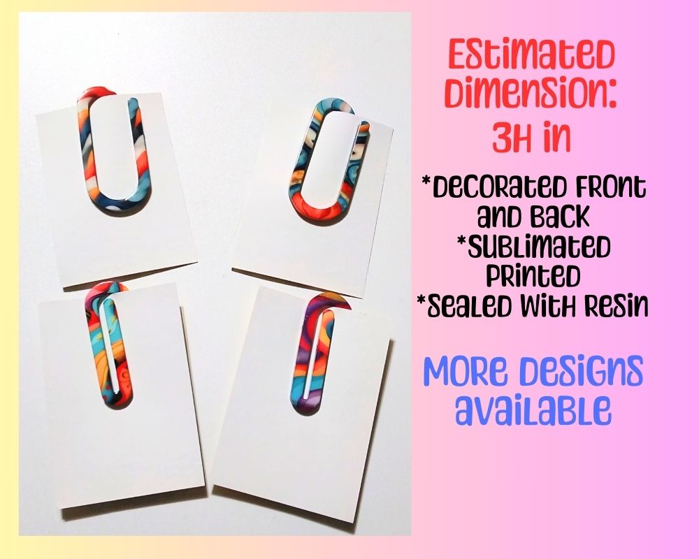 Jumbo Acrylic Paper Clip Bookmarks