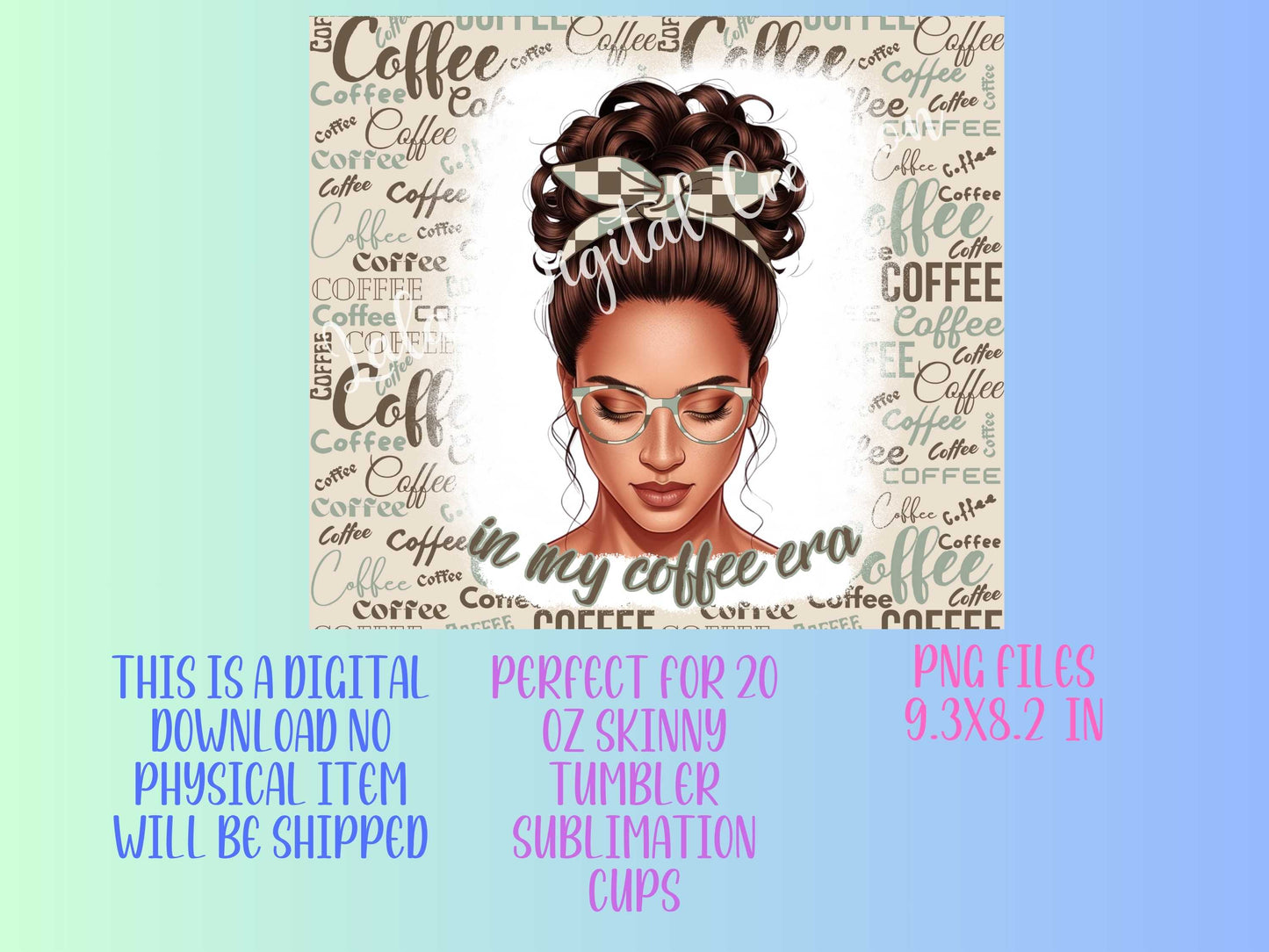4 Coffee Lover 20oz Tumbler Wrap PNG Digital Download